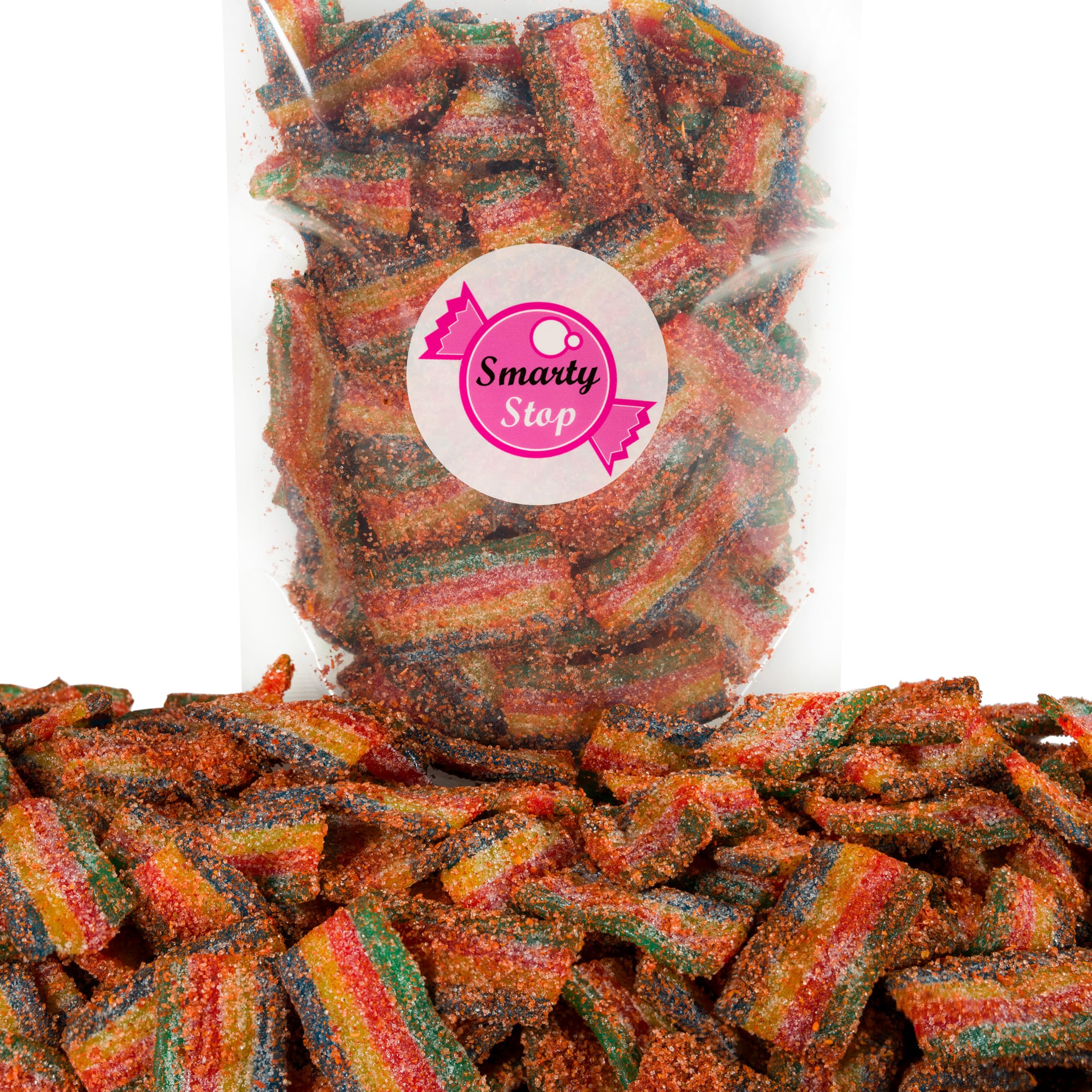 Smarty Stop Chamoy Covered Sour Gummy Candy, 2 lb Bulk Bag (Worm Gummy)