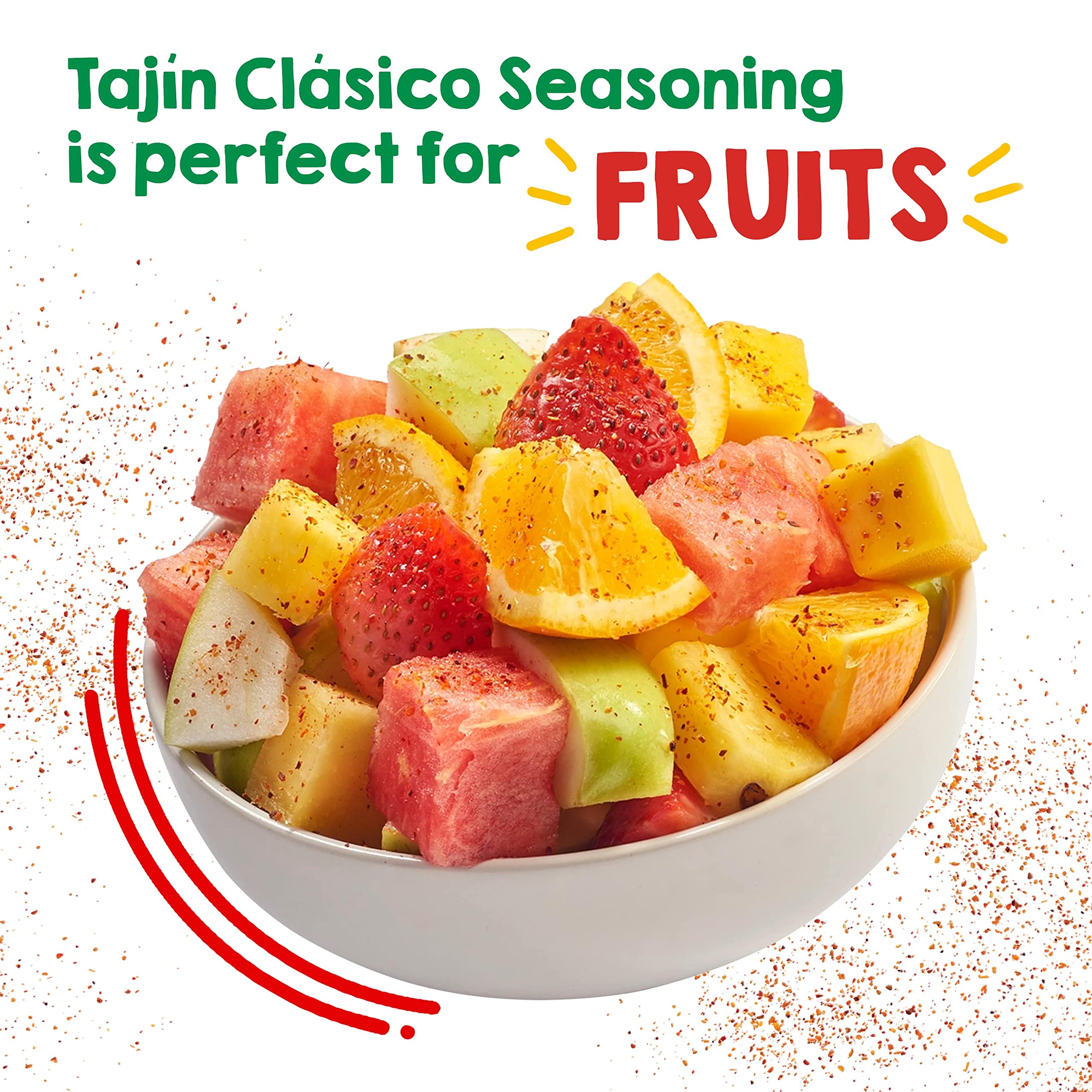 Tajin Clásico Seasoning, Authentic Mexican Chili Lime Spice Blend for Fruit, Snacks, Tacos, and Cocktails, Zesty Flavor Enhancer, 14 oz (Pack of 1)
