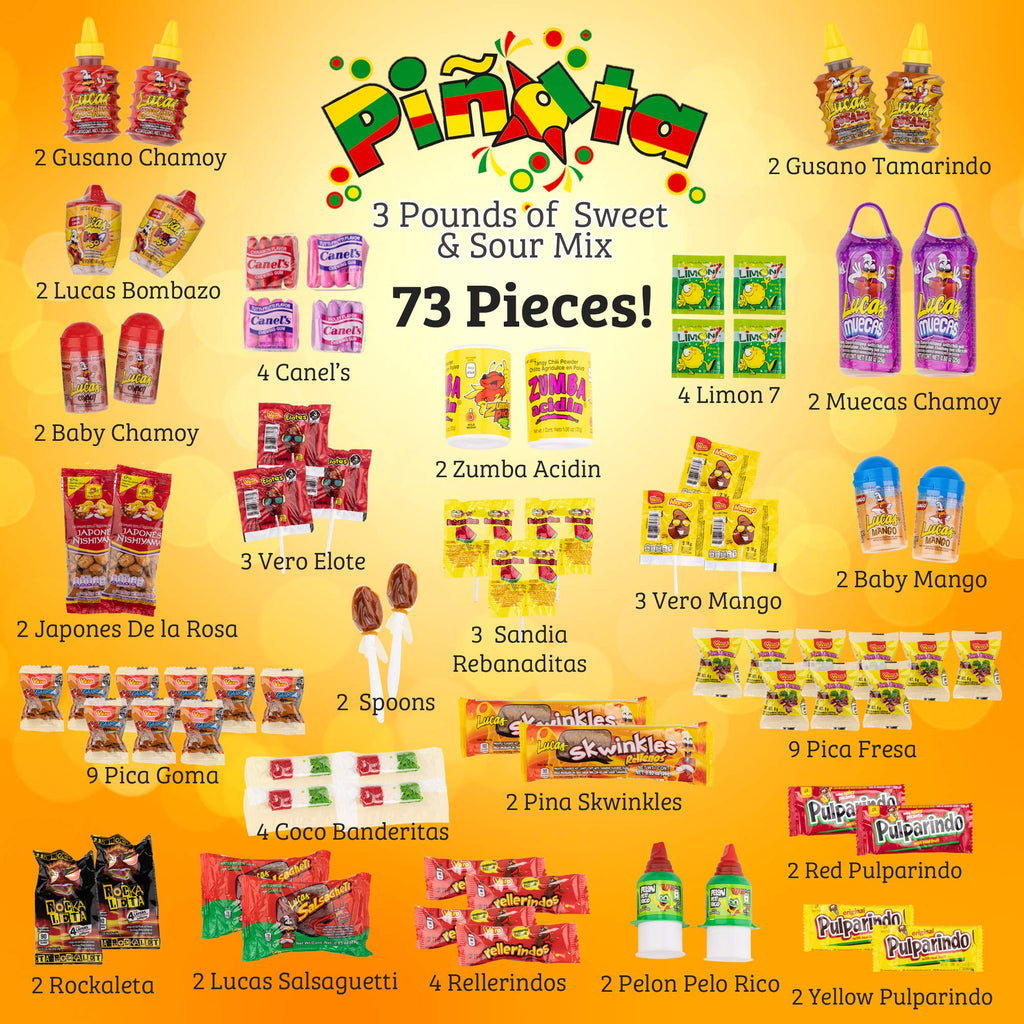 Pinata Mexican Candy Box (Tik Tok Slap Pack Tamarindo (9.9 Ounces)(16 Pieces) Slaps Lollipop Candy DIY Kit