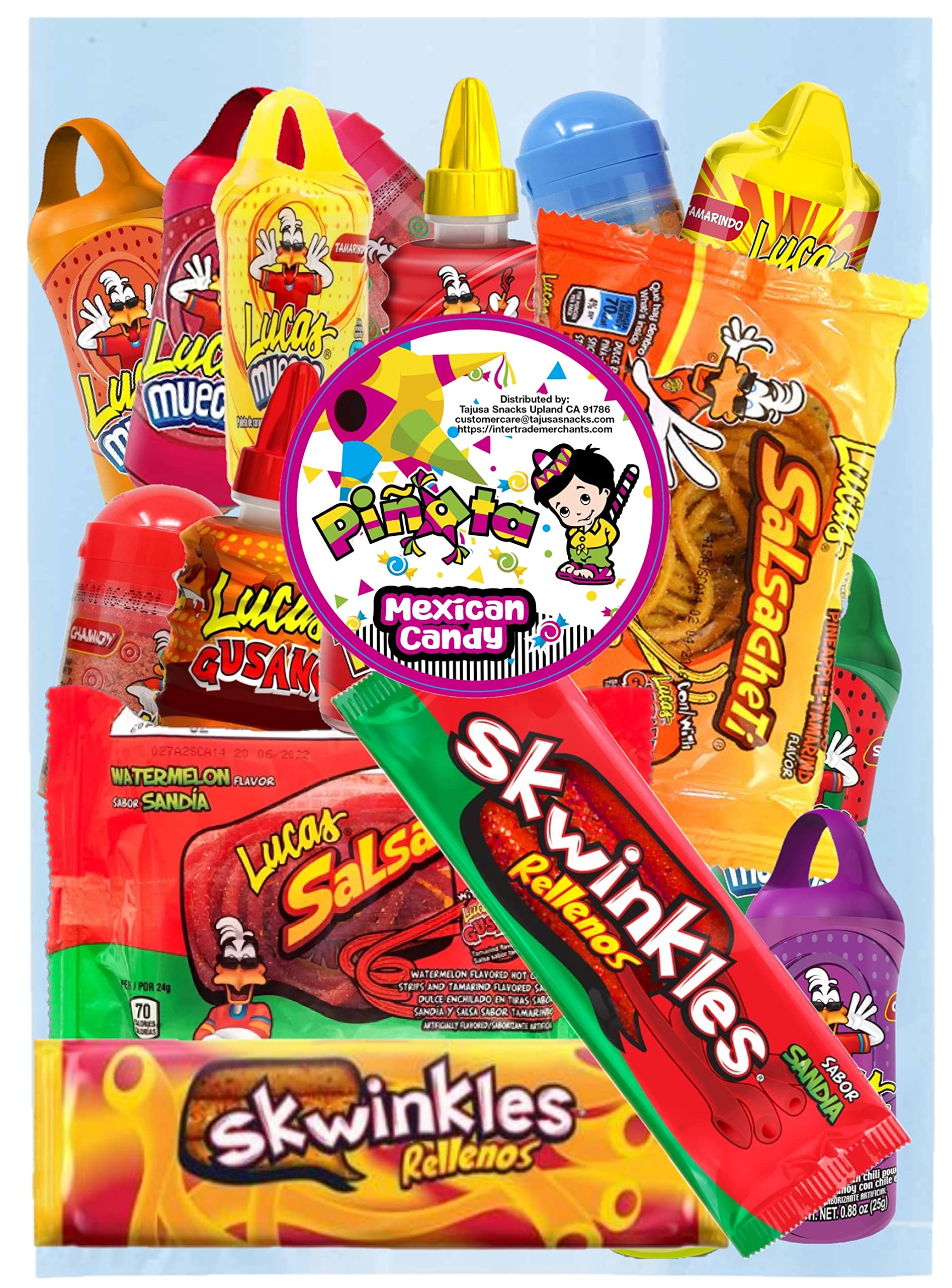 Pinata Mexican Candy Box (Tik Tok Slap Pack Tamarindo (9.9 Ounces)(16 Pieces) Slaps Lollipop Candy DIY Kit