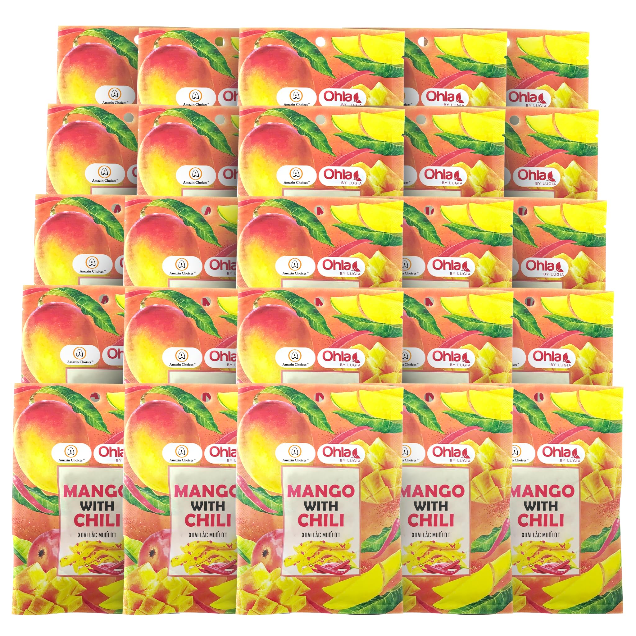 Spicy Dried Mango with Chili By Amazin Choices – Vegan Sweet & Hot Fruit Snacks, Non-GMO Dry Chamoy Mangoes Slices, Candy Bites, Gluten-Free Chili Snack Pack of 3 (1.76 oz x3)