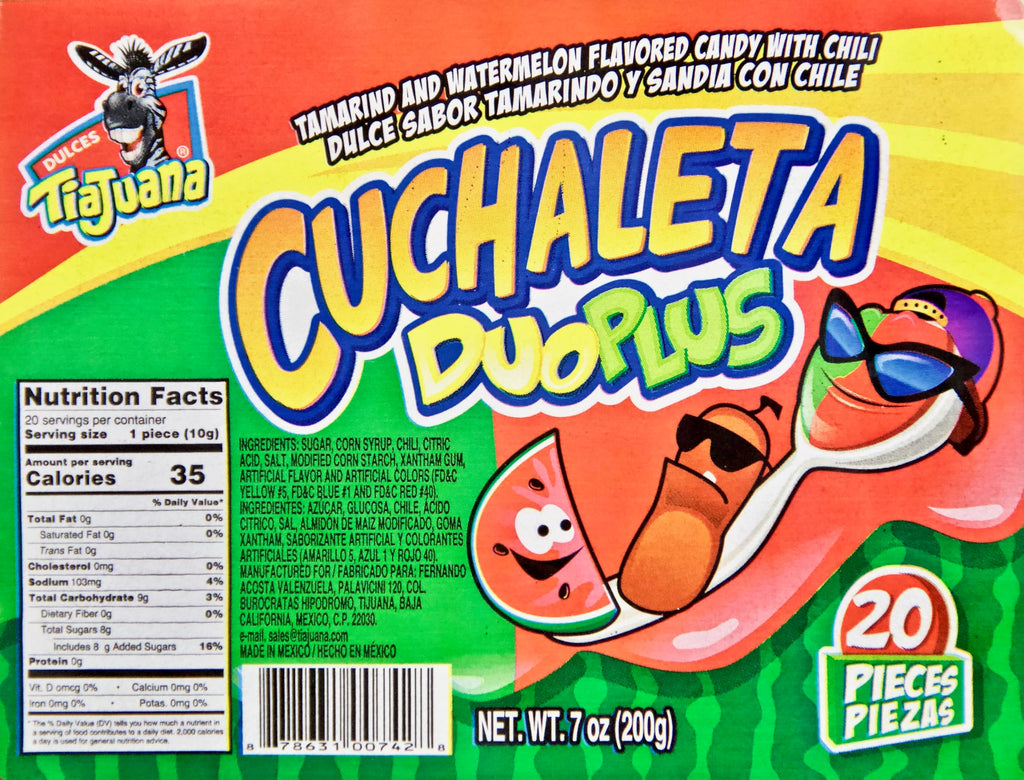 Cuchaleta - Tamarind and Watermelon Flavored Candy With Chili: Dulces Sabor Tamarindo y Sandia Con Chile