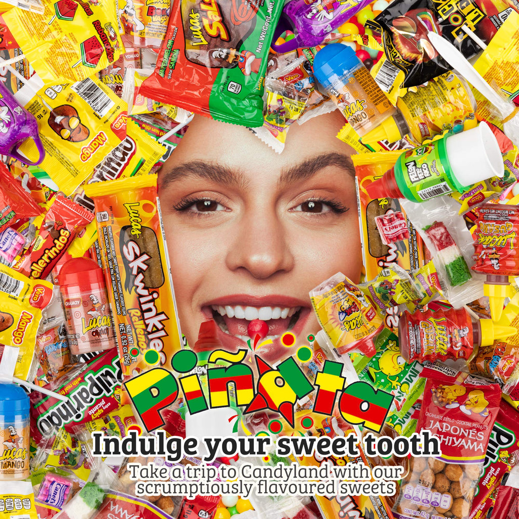 Pinata Mexican Candy Box (Tik Tok Slap Pack Tamarindo (9.9 Ounces)(16 Pieces) Slaps Lollipop Candy DIY Kit