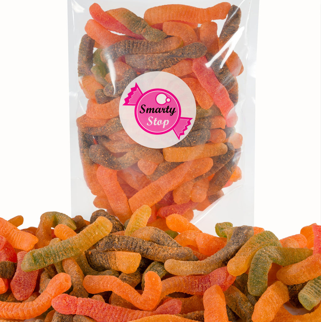 Smarty Stop Chamoy Covered Sour Gummy Candy, 2 lb Bulk Bag (Worm Gummy)