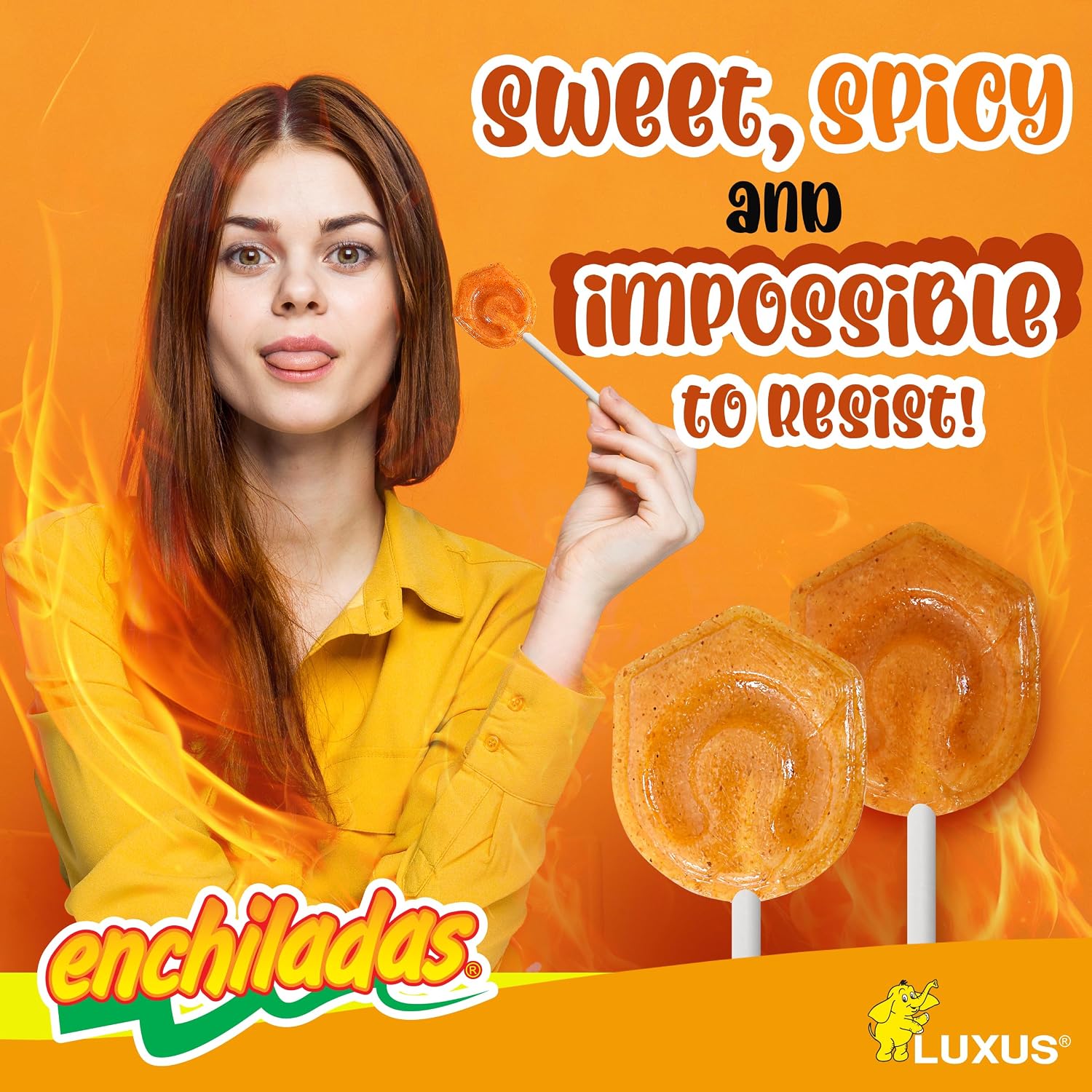 Enchiladas Luxus 50 ct – Athentic Spicy Mexican Candy Chili Mango & Pineapple Flavor – Dulces Mexicanos Picantes para Piñatas, Fiestas Infantiles & Bulk Party Bags – Dulce Mexicano