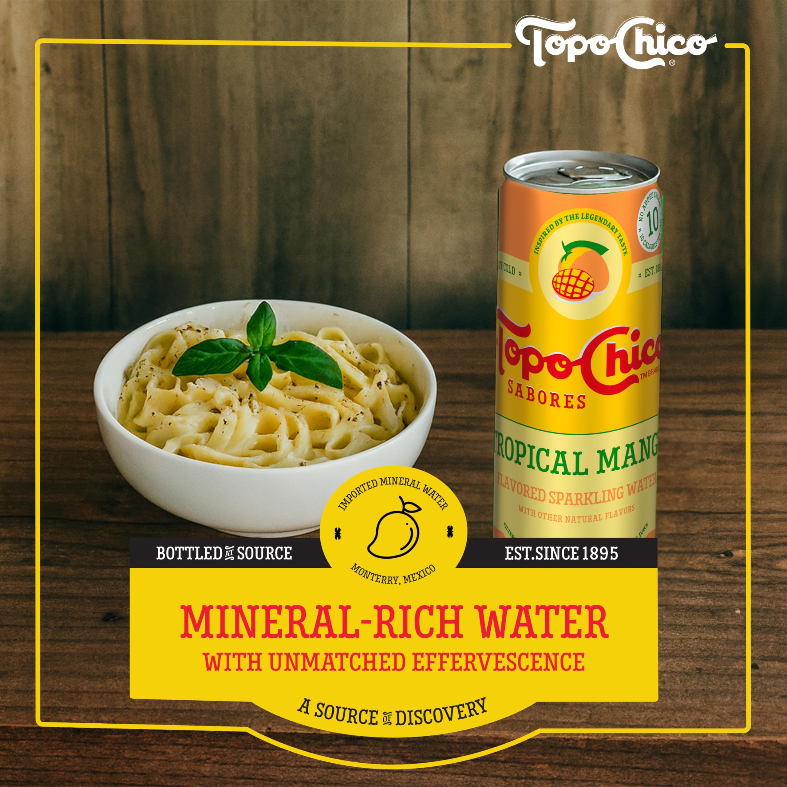 Topo Chico Sabores Lime with Mint Extract Flavored Sparkling Water, 12 fl oz Portable Cans, 8 Pack