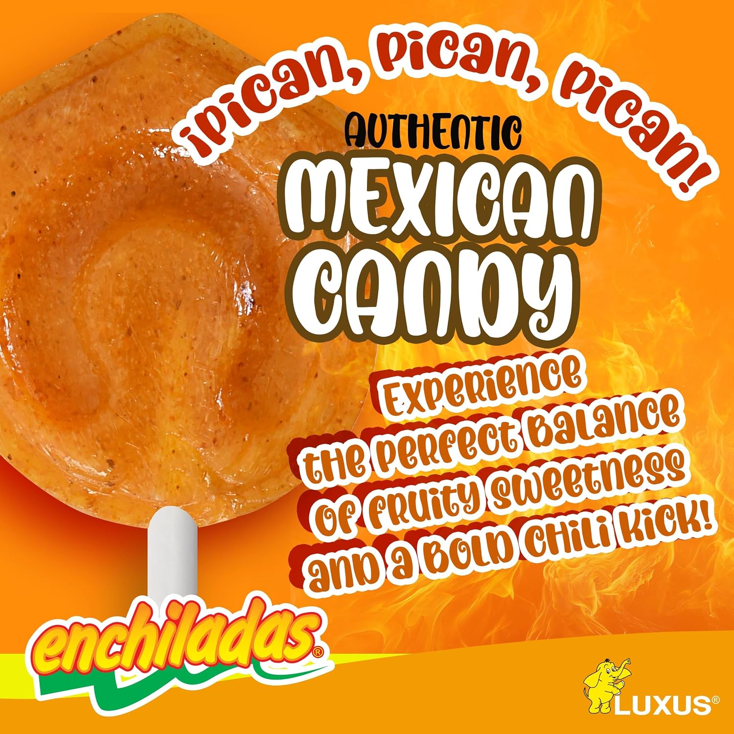 Enchiladas Luxus 50 ct – Athentic Spicy Mexican Candy Chili Mango & Pineapple Flavor – Dulces Mexicanos Picantes para Piñatas, Fiestas Infantiles & Bulk Party Bags – Dulce Mexicano