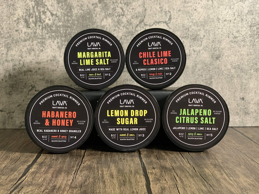 LAVA Premium Chile Lime Clásico Cocktail Rimmer 5oz, All Natural Bloody Mary Rimmer, Michelada Rimmer, Margarita Rimmer Salt, No Silicon Dioxide, with Screw-On Lid