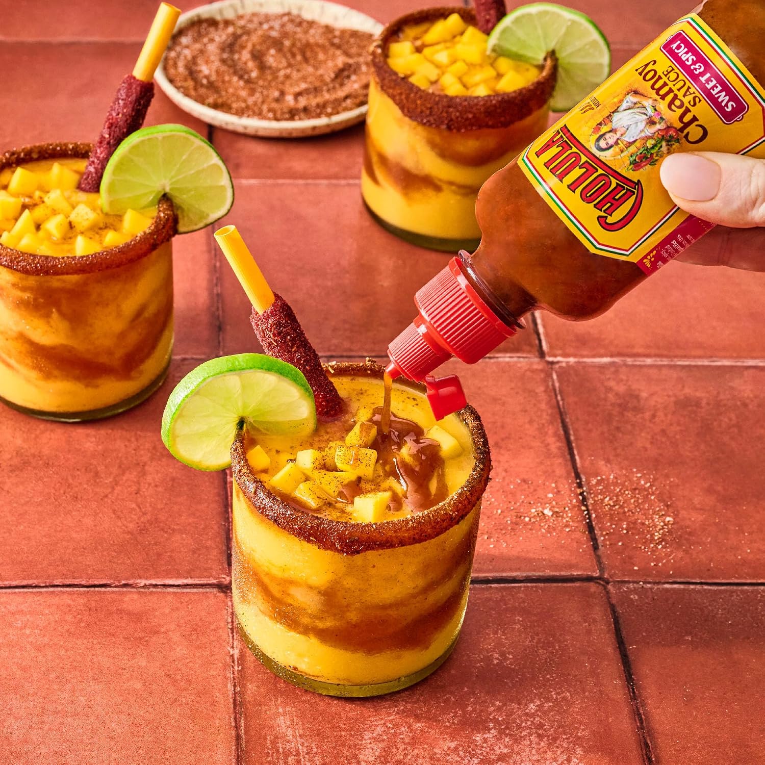 Cholula Chamoy Sauce, Sweet & Spicy, Tangy Drizzle Sauce with Arbol Chiles and Sweet Hibiscus, For Fruit, Cocktails, Desserts and More, 8 fl oz