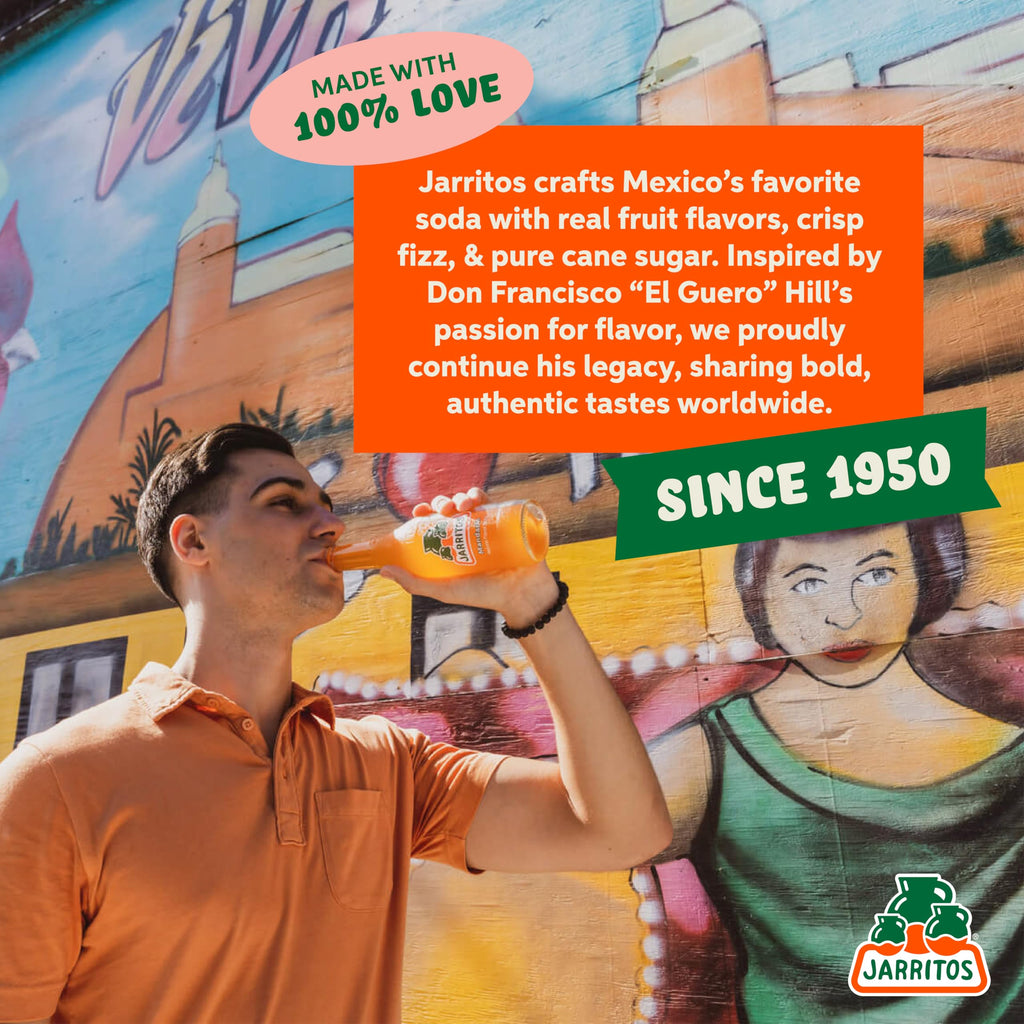 Jarritos - Mexican Soda Soft Drinks, Lime (17.7 oz, 524ml) 24 Bottles - Made with Real Cane Sugar - 0g Fat - Made in Mexico - Natural Flavor Soda Pop - Party & BBQ Beverages