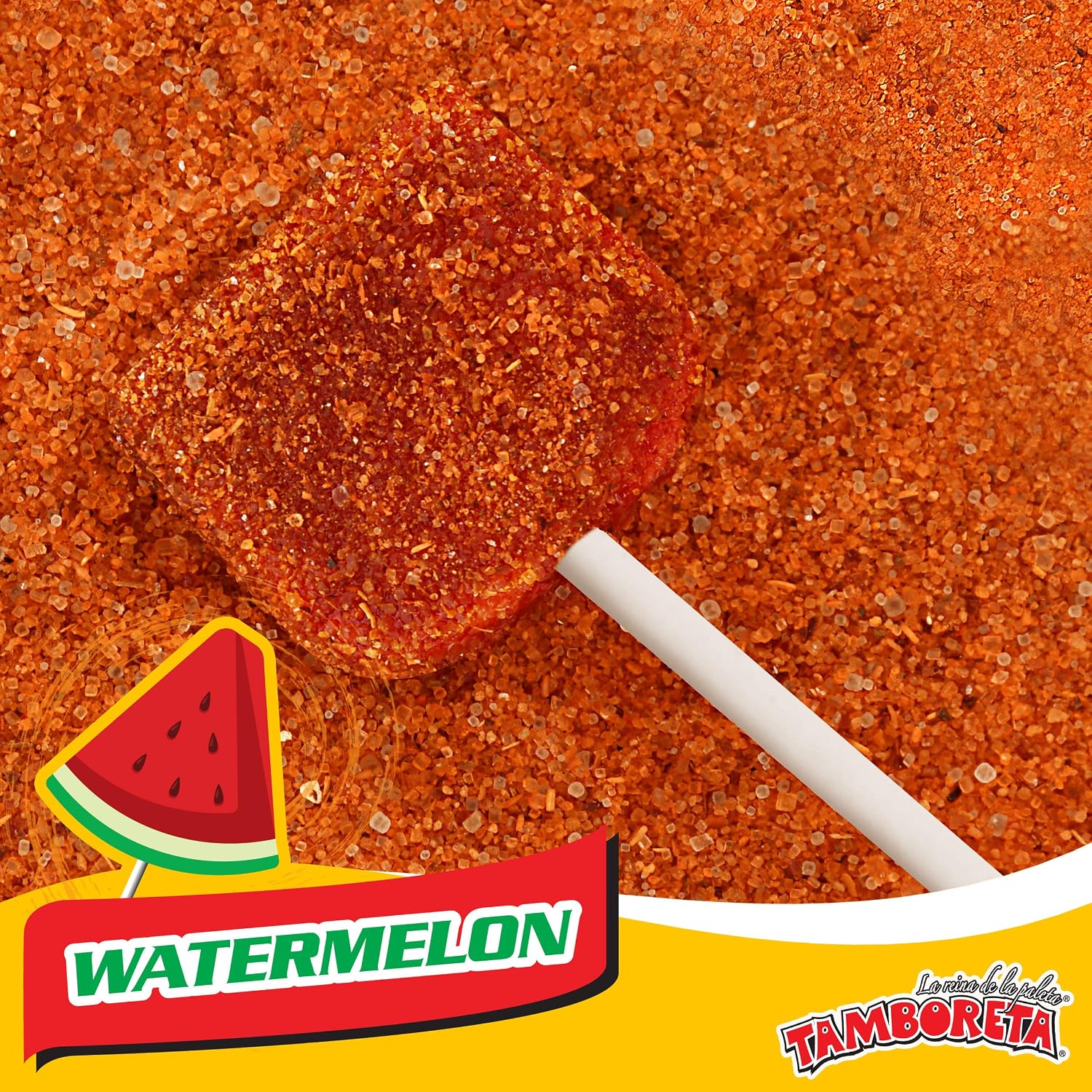 TAMBORETA Mexican Lollipops with Chili Powder 20 Count 11.99 oz (340 g) - Hard Candy Suckers Mango & Watermelon Flavors with Sweet & Spicy Chili Dip, Authentic Mexican Candy