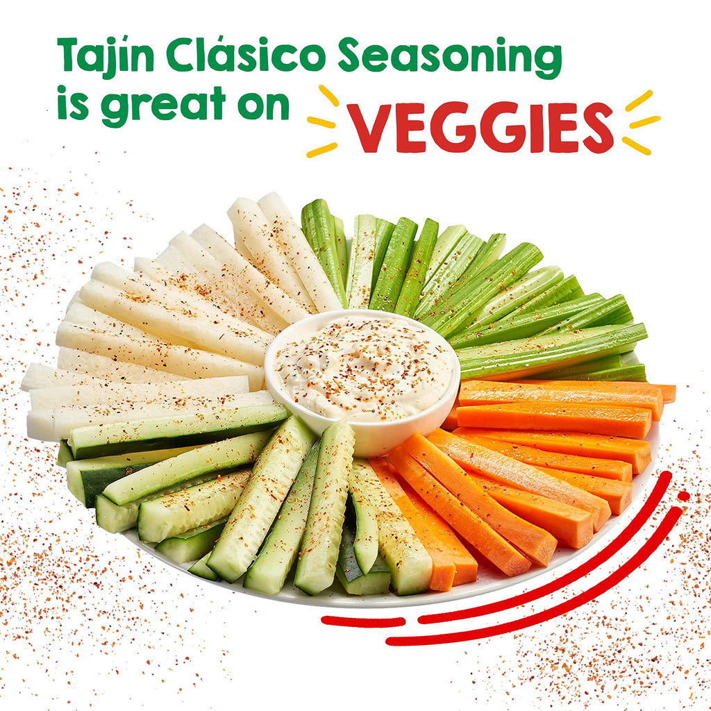 Tajin Clásico Seasoning, Authentic Mexican Chili Lime Spice Blend for Fruit, Snacks, Tacos, and Cocktails, Zesty Flavor Enhancer, 14 oz (Pack of 1)