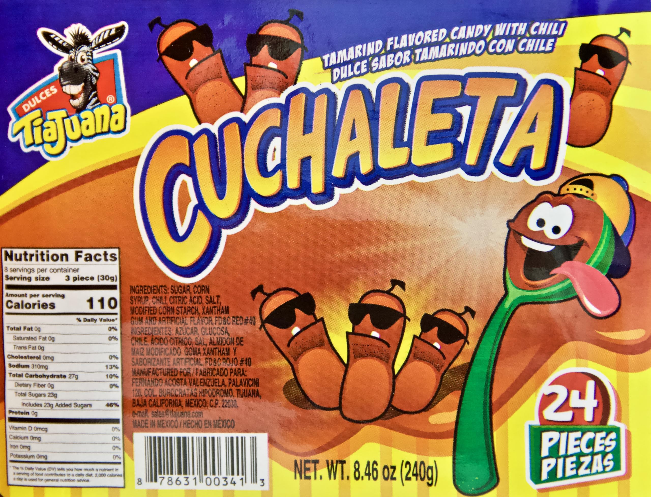 Cuchaleta - Tamarind and Watermelon Flavored Candy With Chili: Dulces Sabor Tamarindo y Sandia Con Chile