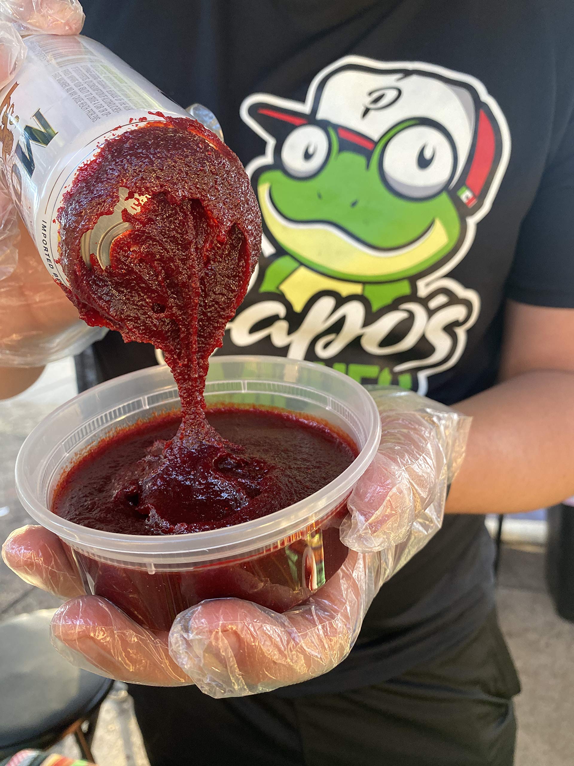Sapo's Miches Chamoy Rim Dip - Tamarind Candy Sauce for Drinks, Micheladas & Cocktails, 8 oz (Pineapple)