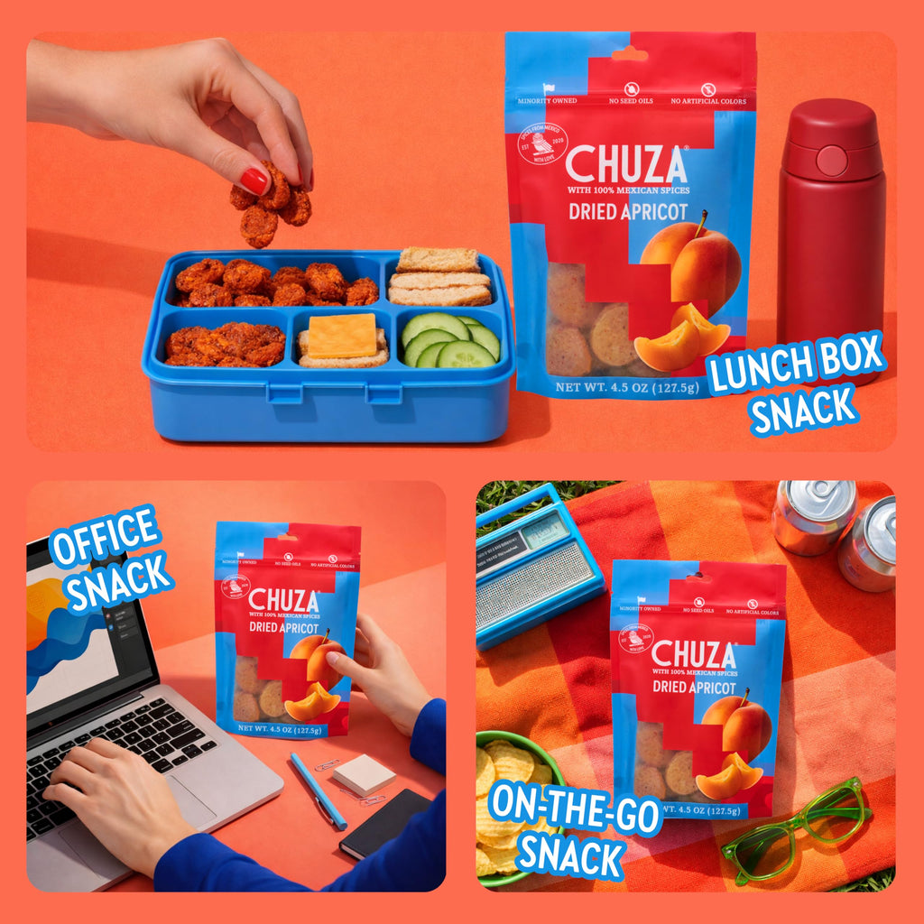 CHUZA Spicy Dried Mango Snacks Bites (4.5 oz. Pack of 2) – Mexican Candy Style Sweet Chili Dried Mango, with Chili Seasoning, Chili Powder, Dried Fruit Snacks, Spicy Snacks