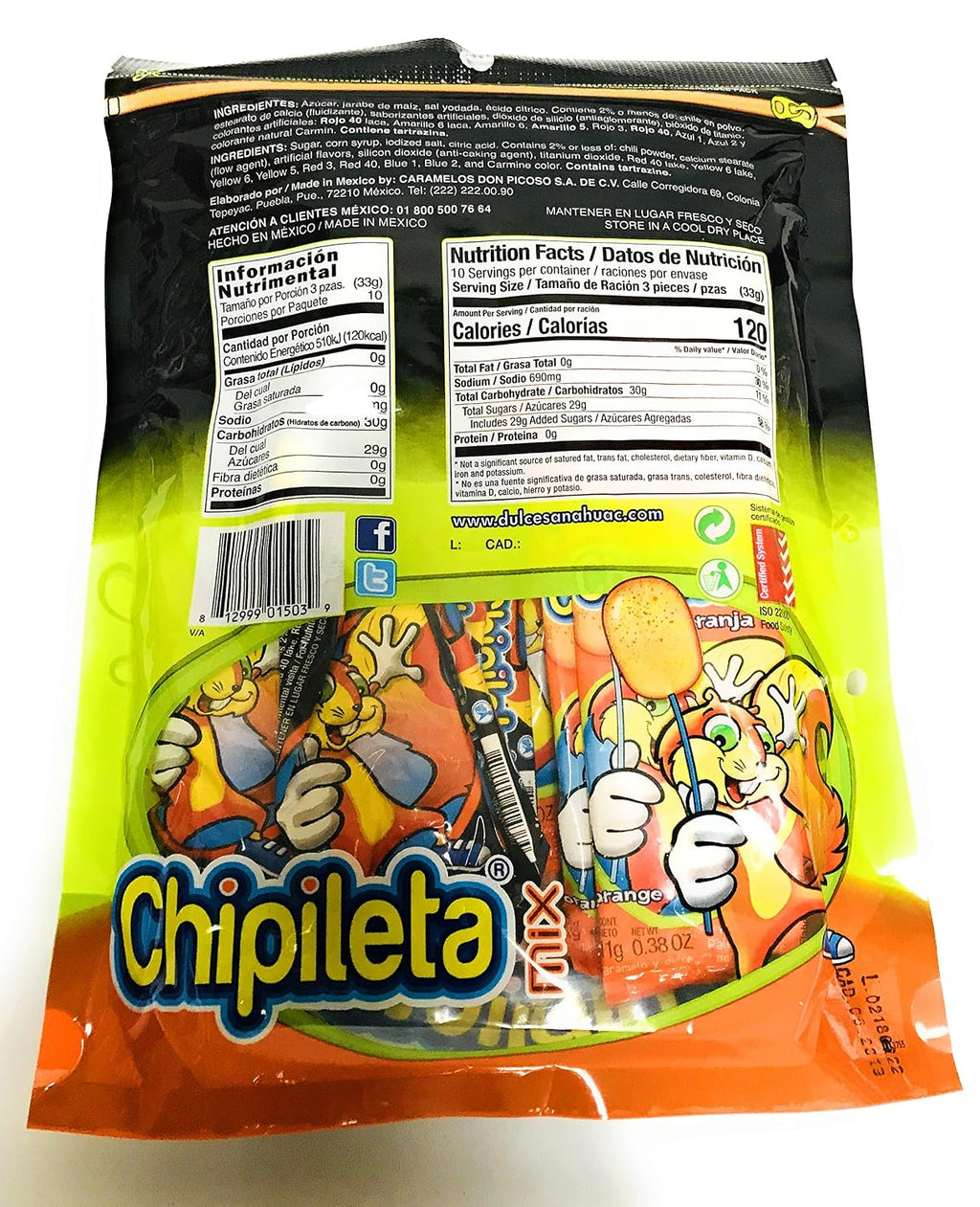 Chipoleta Mix Lollipop and hot candy powder