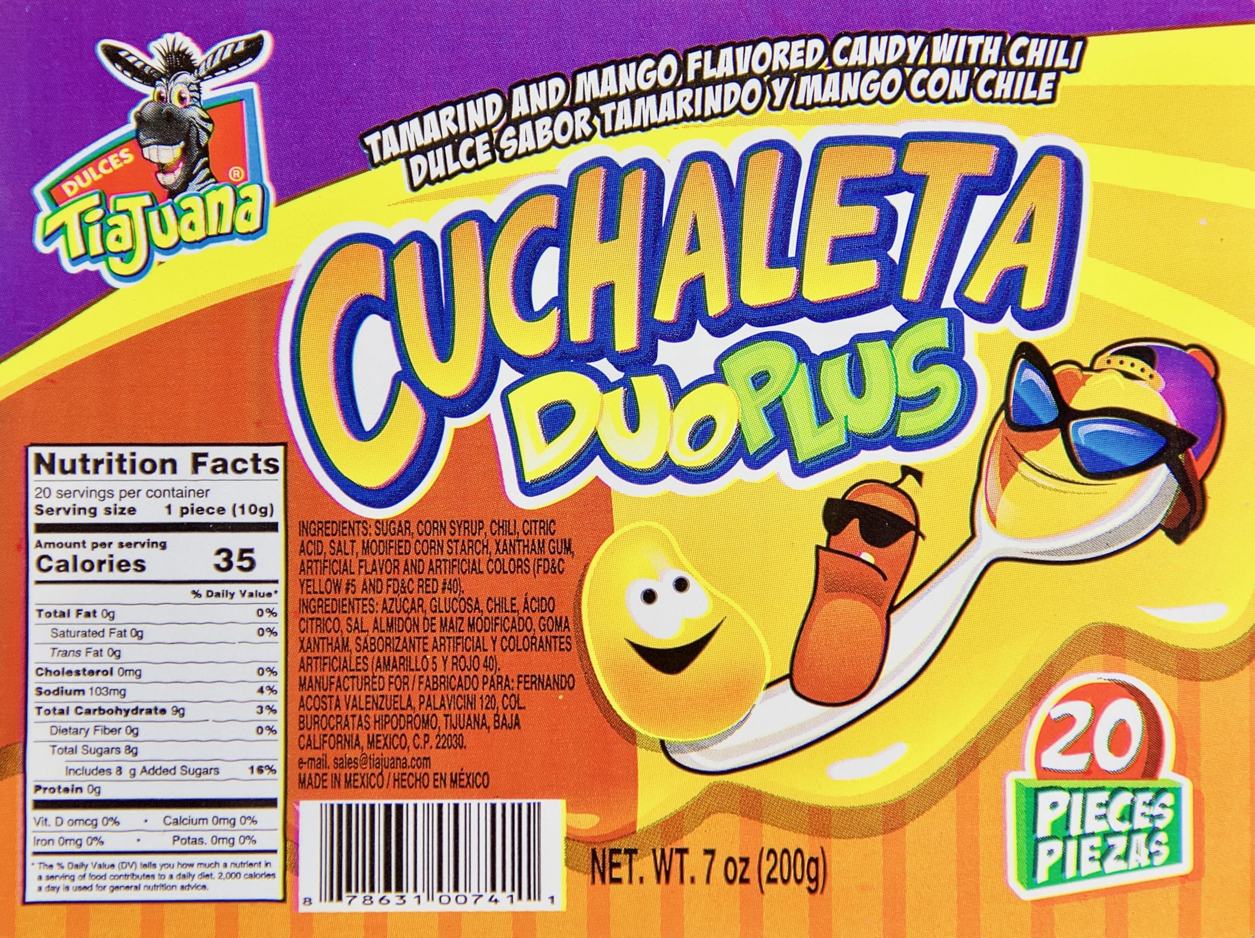 Cuchaleta - Tamarind and Watermelon Flavored Candy With Chili: Dulces Sabor Tamarindo y Sandia Con Chile