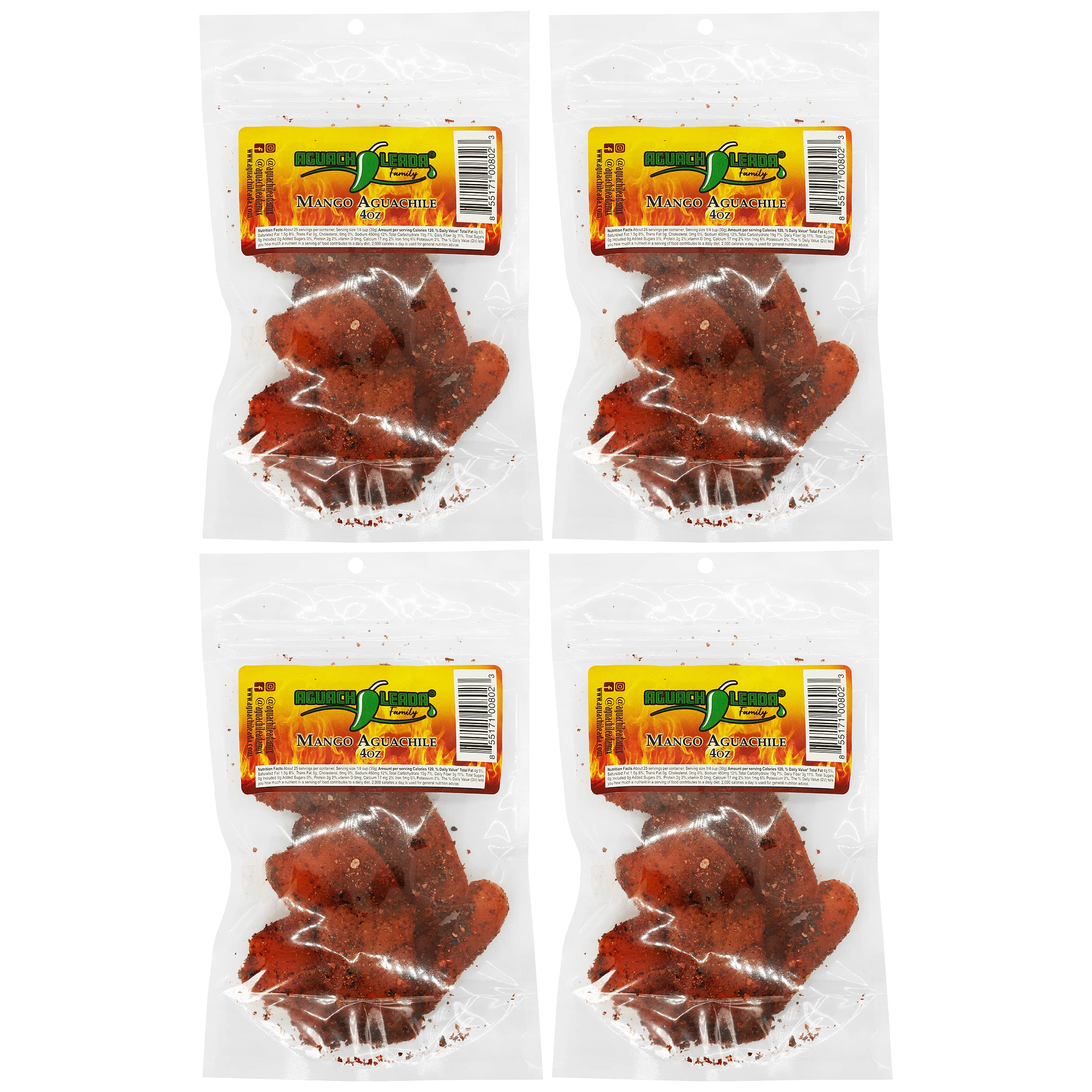 Aguachileada Variety 3 Pack Tamarindo, Mango, Pineapple Slices 4oz (3pcs)