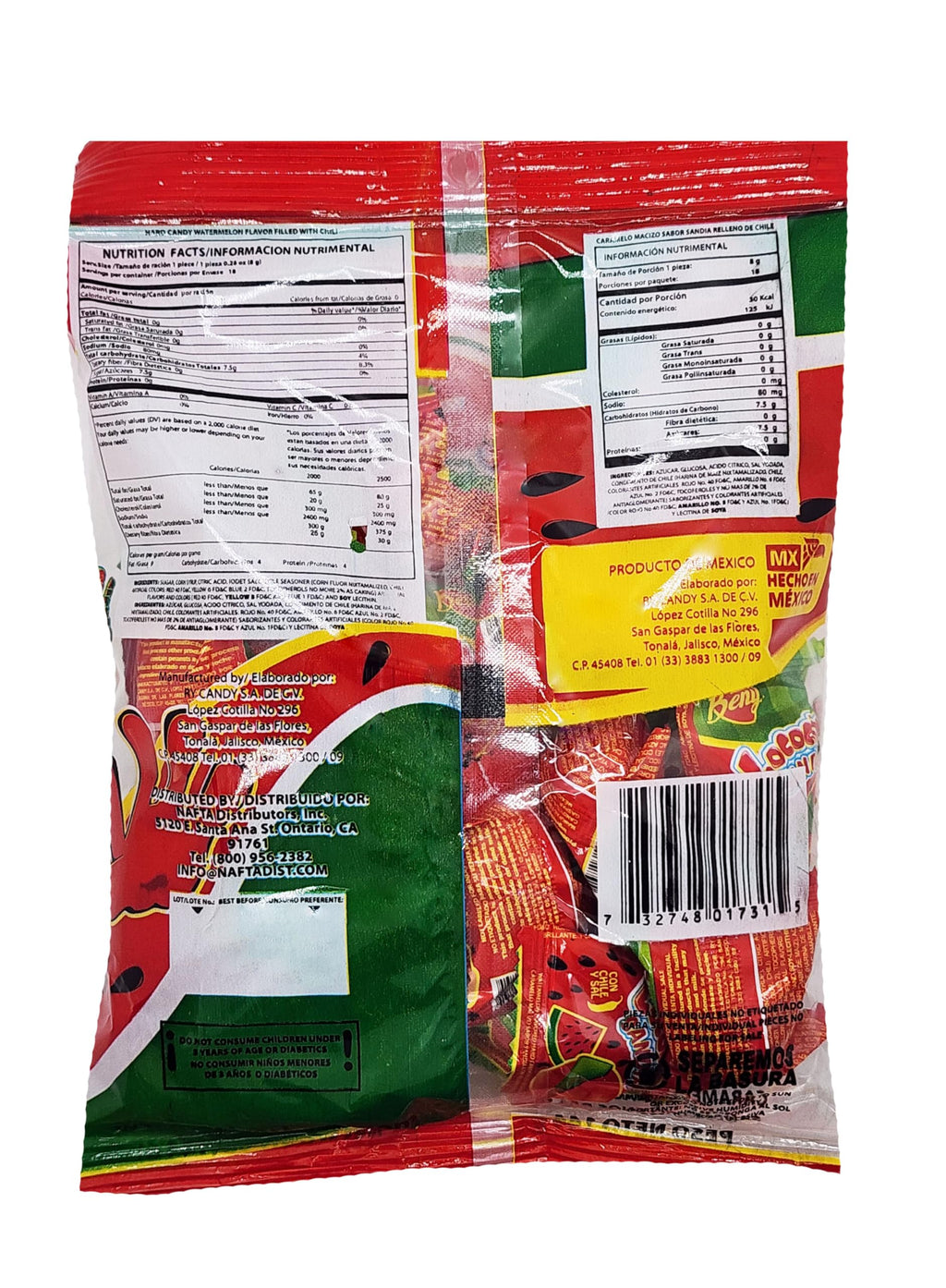 BENY LOCOCHAS PEG BAG HARD CANDY WITH CHILI POWDER CENTER 5.1OZ 18PCS (MIX)