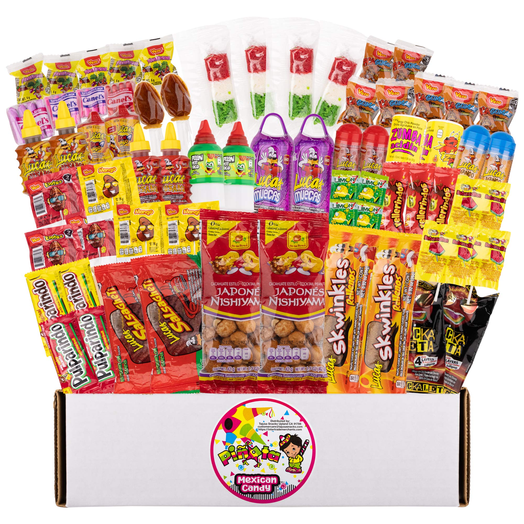 Pinata Mexican Candy Box (Tik Tok Slap Pack Tamarindo (9.9 Ounces)(16 Pieces) Slaps Lollipop Candy DIY Kit