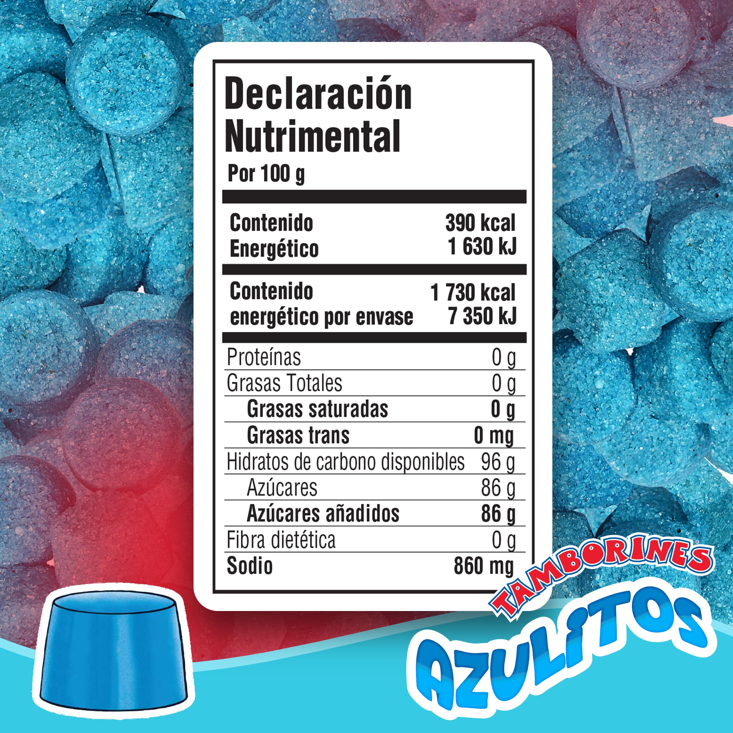Tamborines Azulitos – Sweet & Spicy Tamarind Candy with Blue Berry Flavor, Individually Wrapped, 100 Pieces – Mexican Bulk Candy