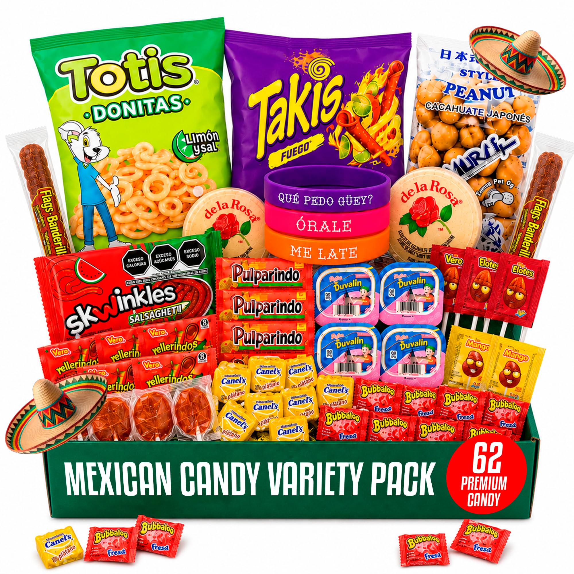 Gigi Delight Mexican Candy Variety Pack Assortment – Duvalin Salsaghetti Pulparindo Deluxe Mexican Snacks Box, Dulces Mexicanos Surtidos Authentic Spicy Snacks Collection for Lunches Office College Students (Premium)