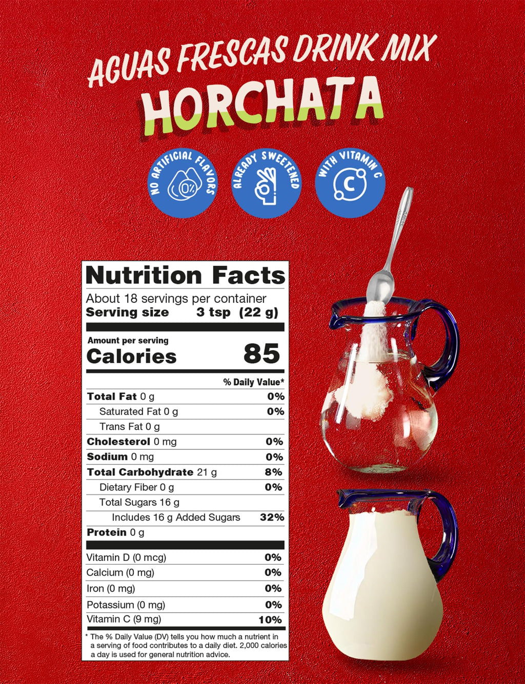 Klass Aguas Frescas Drink Mix Mexican Variety Pack - Horchata Limeade Hibiscus & Tamarind - Powder Drink Mix, Water Drink Mix with Natural Flavors & Vitamin C, Makes 28 to 36 Quarts (56 to 72 Drinks)