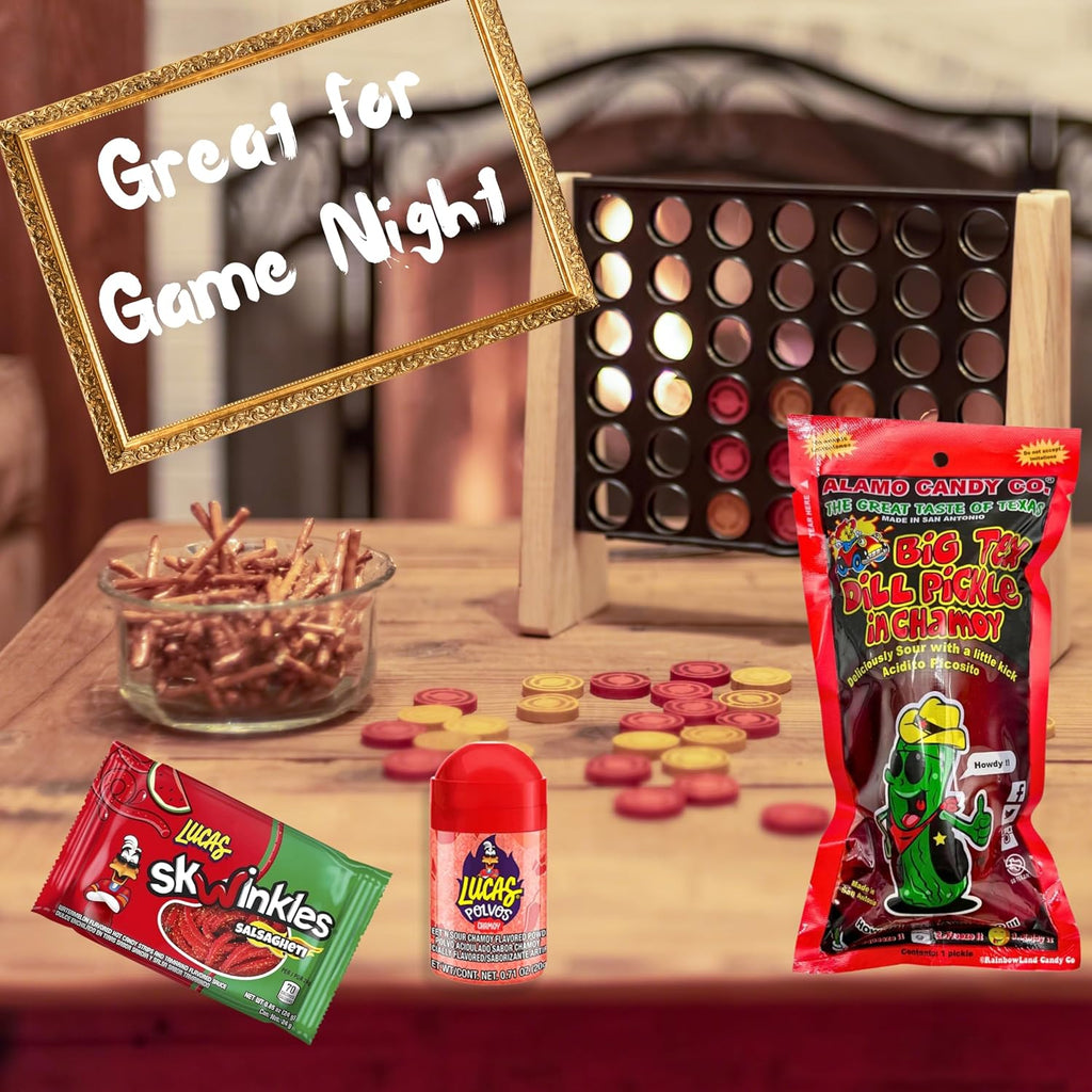 Tiktok Chamoy Pickle Kit with Candy, Includes Skwinkles Salsagheti, Lucas Gusano, & Much More by Ma Lit Candy (1 Big Tex Chamoy Pickle Kit)
