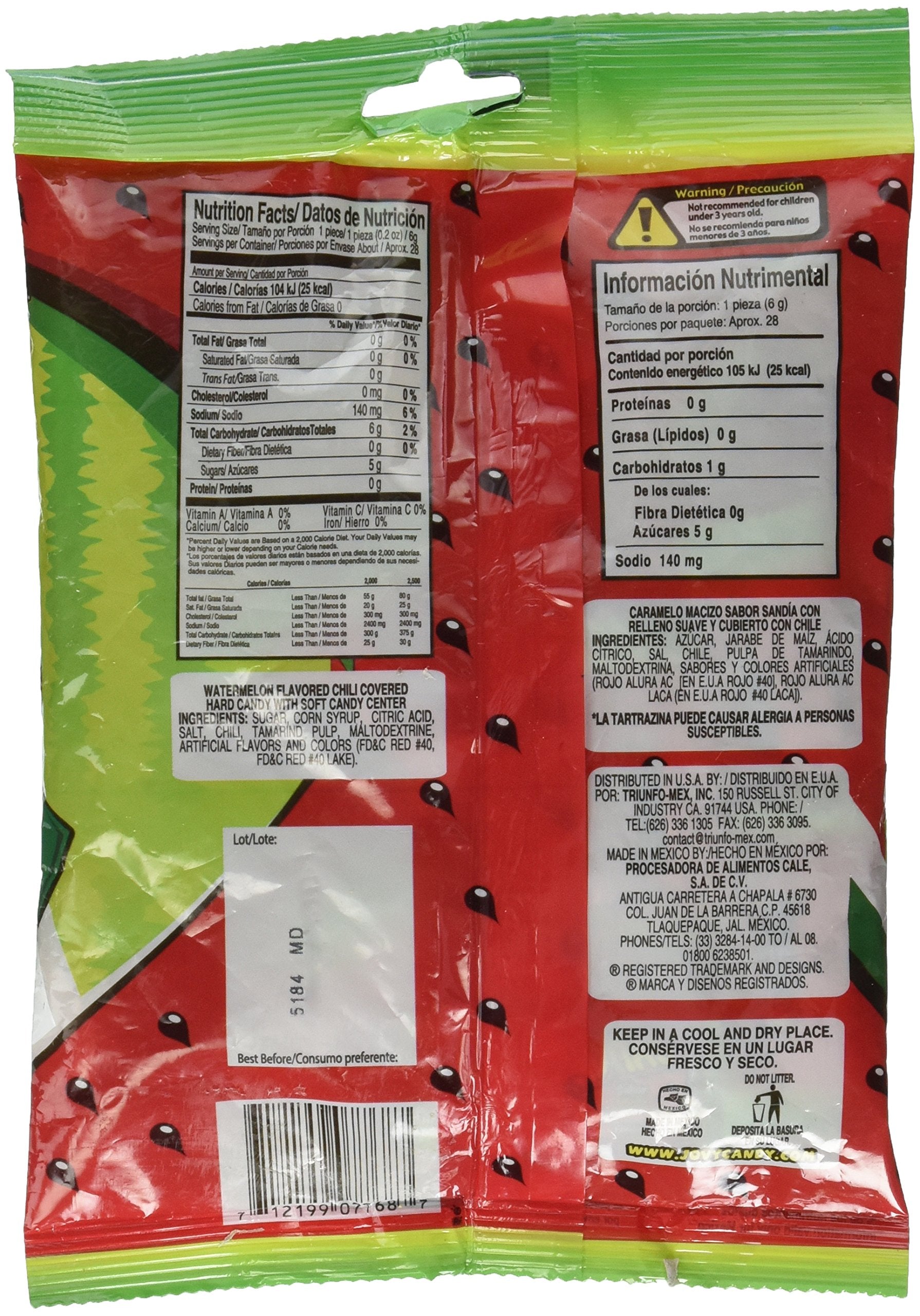 Jovy Revolcaditas Chili Watermelon Candy - Irresistible Sweet Heat in Every Bite! (6oz)
