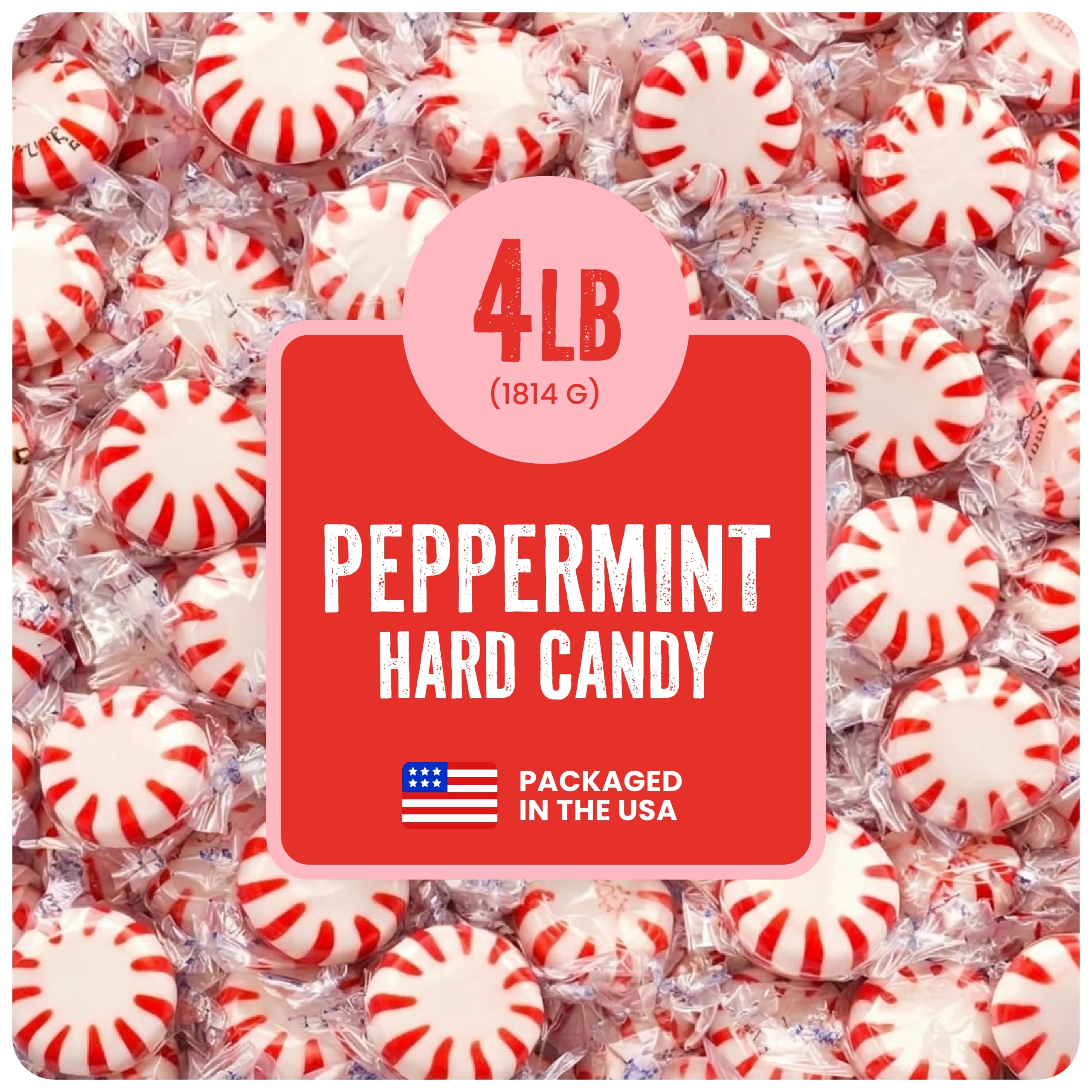 Strawberry Hard Candy Individually Wrapped by Cambie, 2 lbs of Strawberry Candy with a Deliciously Sweet Hard Exterior with a Soft, Fruit-Filled Center