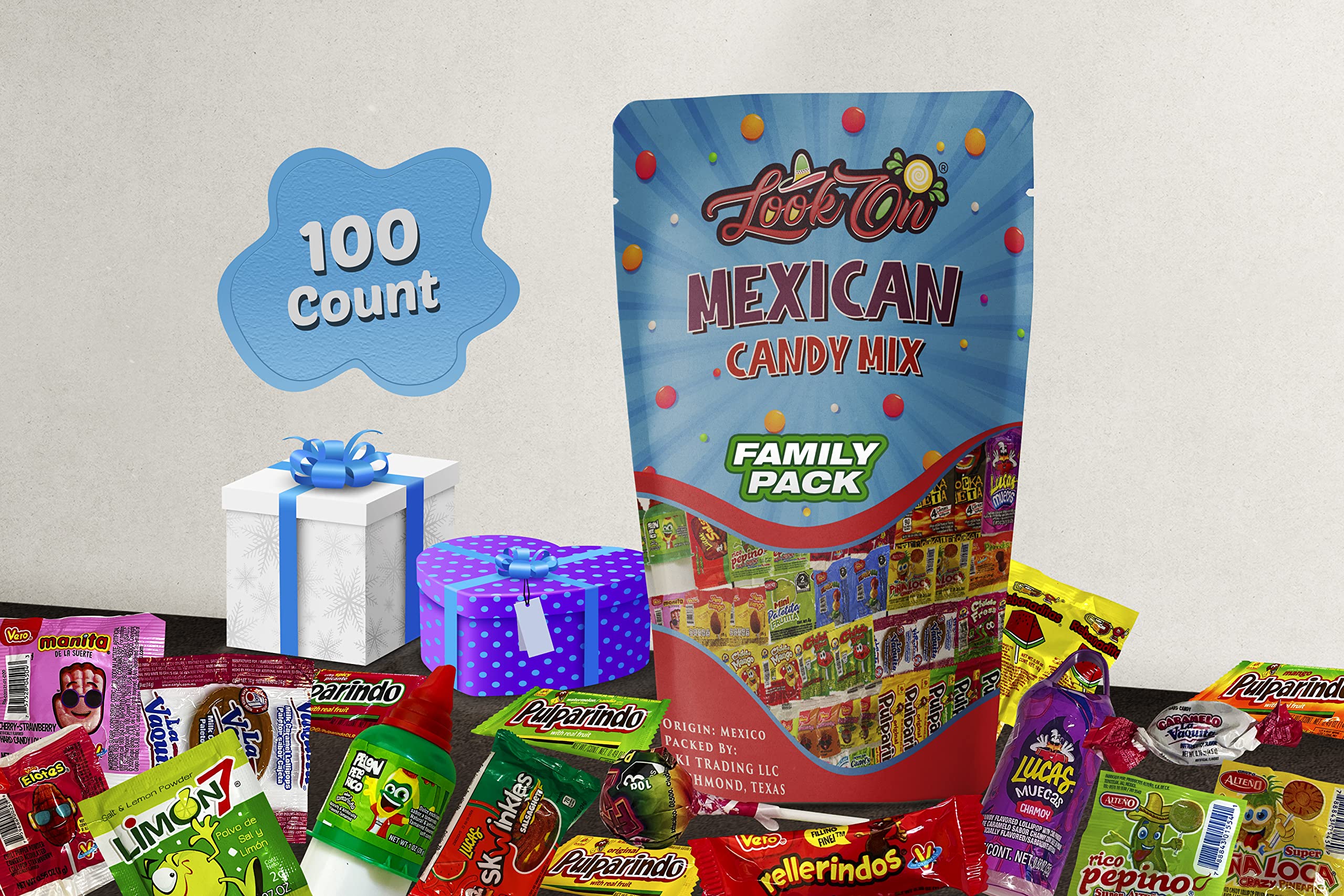 Mexican Candy Mix Dulces Mexicanos surtidos candy, Such as Sweet, Sour and Chili with Tangy taste of our Variety Pack (50 Count) by LookOn.