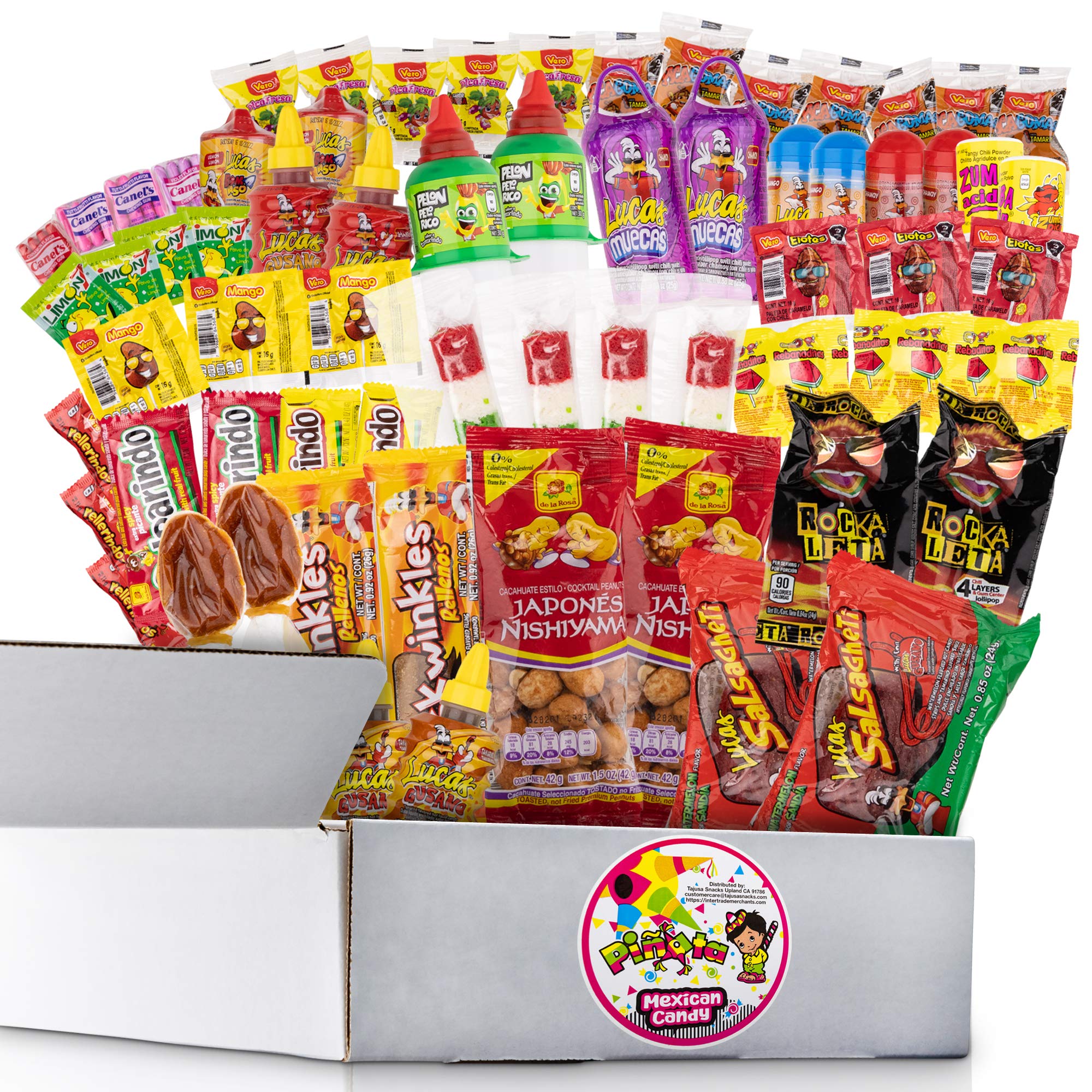 Pinata Mexican Candy Box (Tik Tok Slap Pack Tamarindo (9.9 Ounces)(16 Pieces) Slaps Lollipop Candy DIY Kit