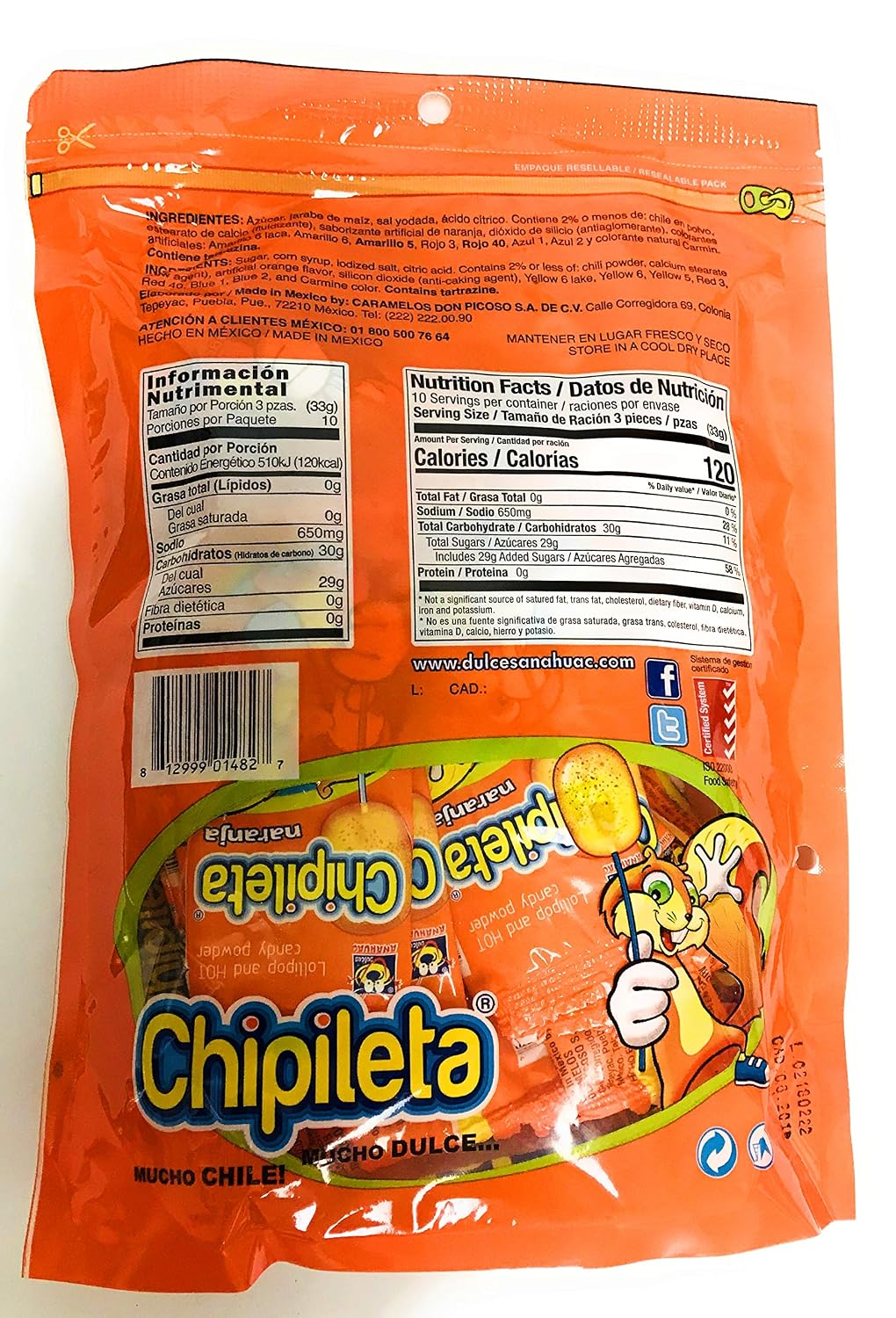 Chipoleta Mix Lollipop and hot candy powder