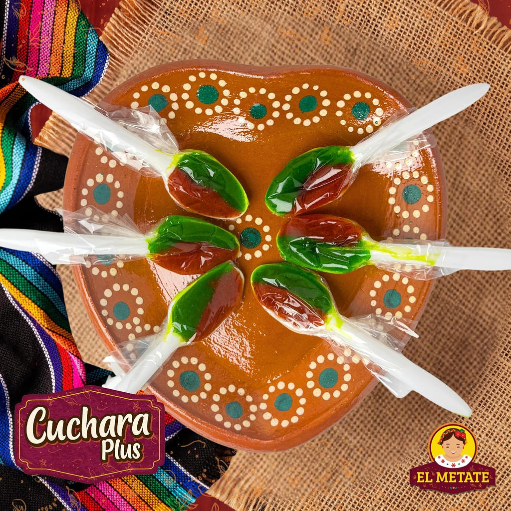 El Metate Tamarind-Watermelon Cucharas Plus - 20 Delicious Flavorful Candy Spoons - Unique Tamarind & Watermelon Fusion - Perfect Mexican Treat - 7.05 Oz (200g) Made in Mexico