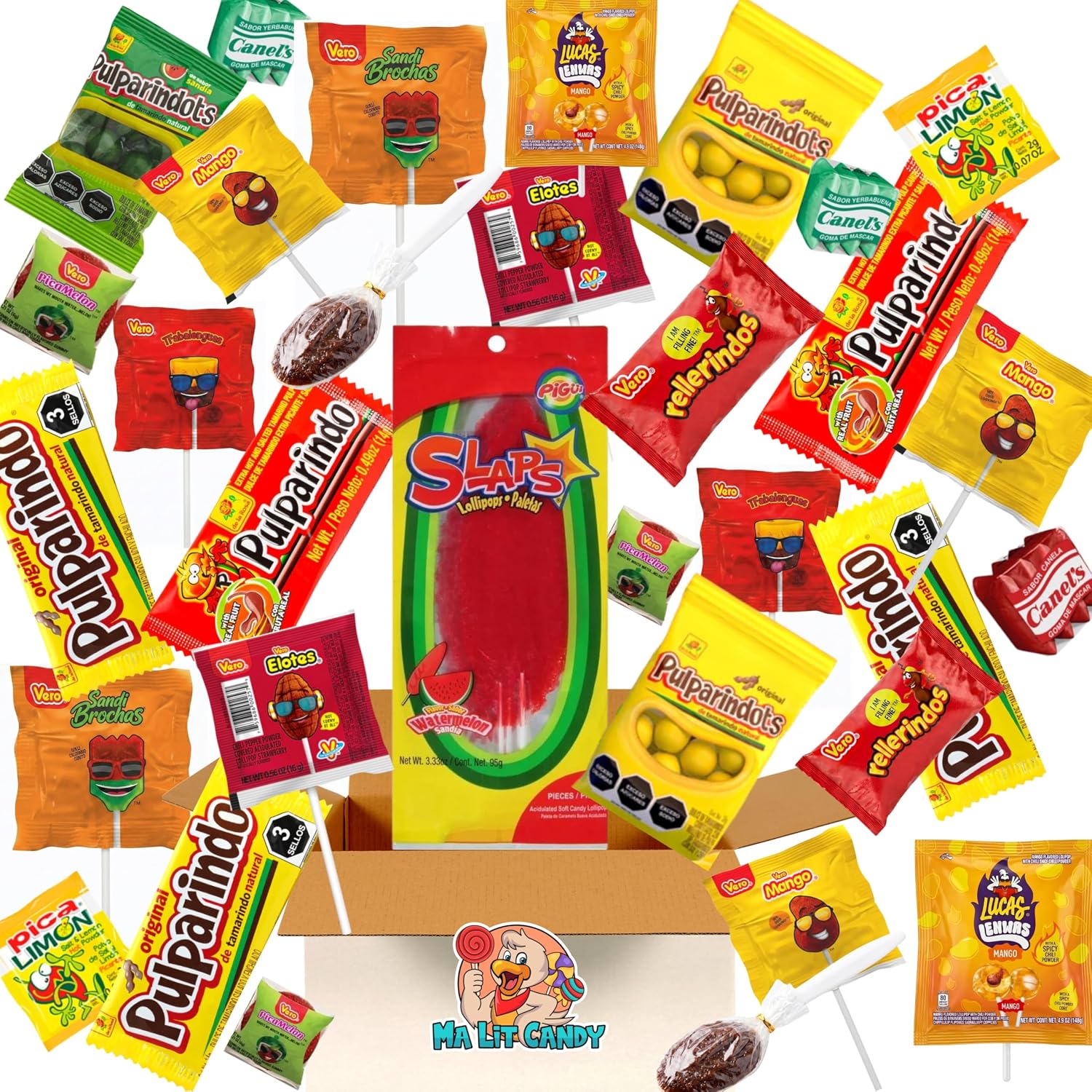 5 Pounds Box, 200+ Mexican Candy Variety Pack - Bulk Mexican Candy - Great For Pinata, Office, & Gifting by MA LIT CANDY