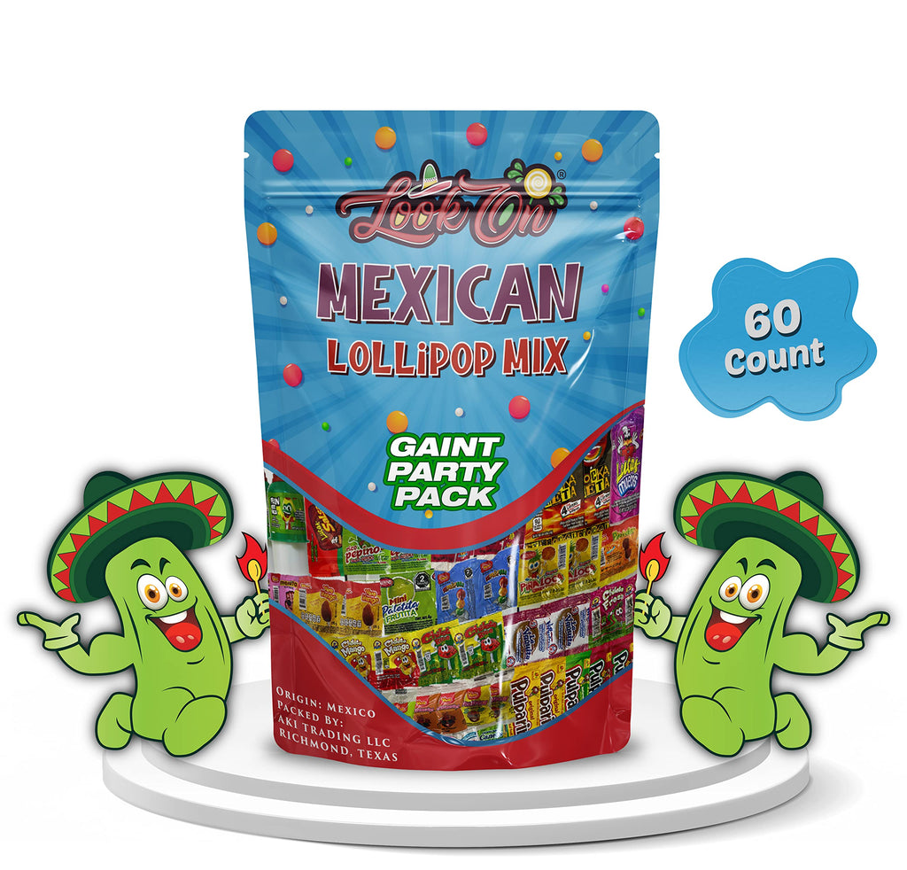 Mexican Candy Lollipops - Dulce Mexicanos Surtidos - Variety Pack of Sweet, Sour, Salty & Spicy - Mexican Candies Snacks (36 Count)