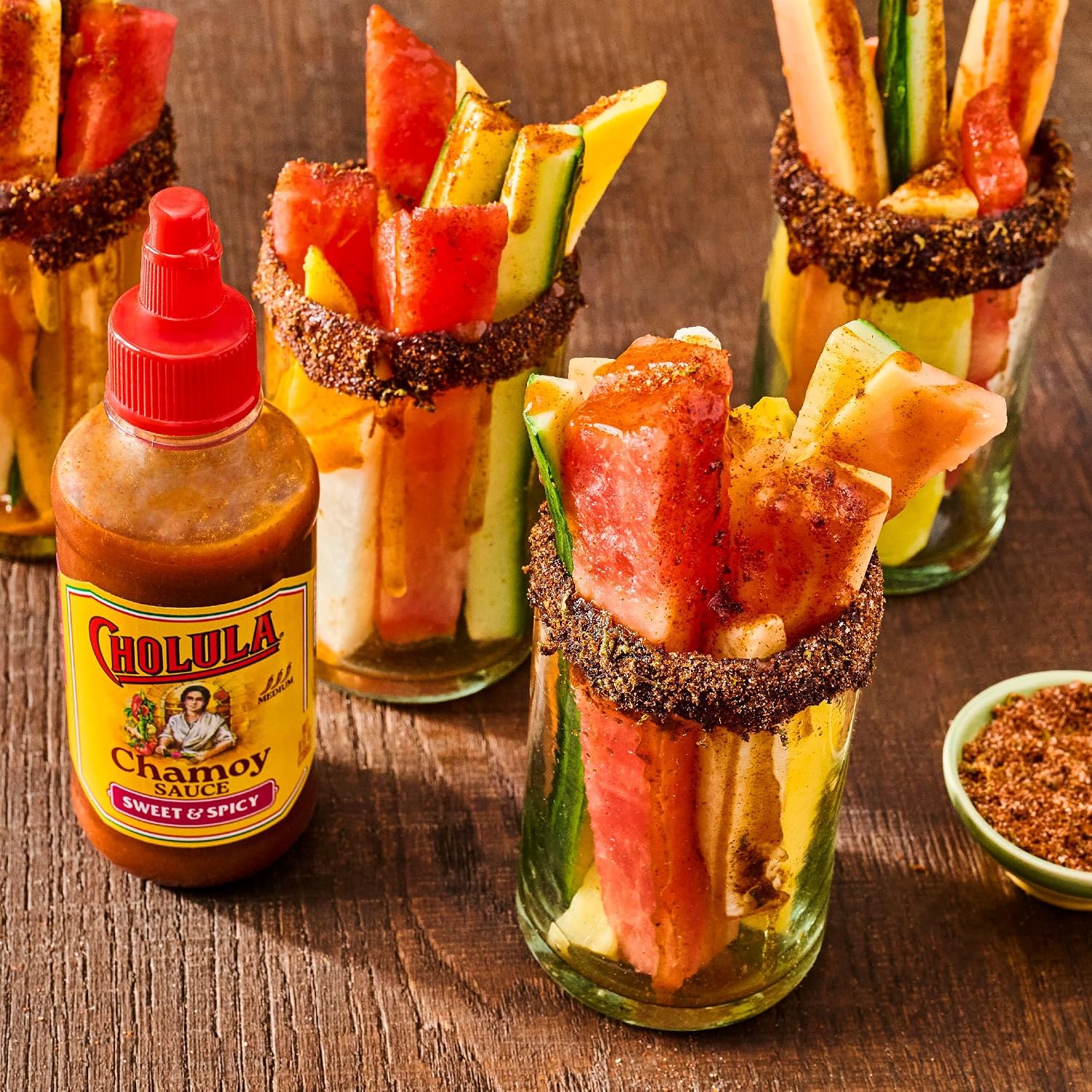 Cholula Chamoy Sauce, Sweet & Spicy, Tangy Drizzle Sauce with Arbol Chiles and Sweet Hibiscus, For Fruit, Cocktails, Desserts and More, 8 fl oz