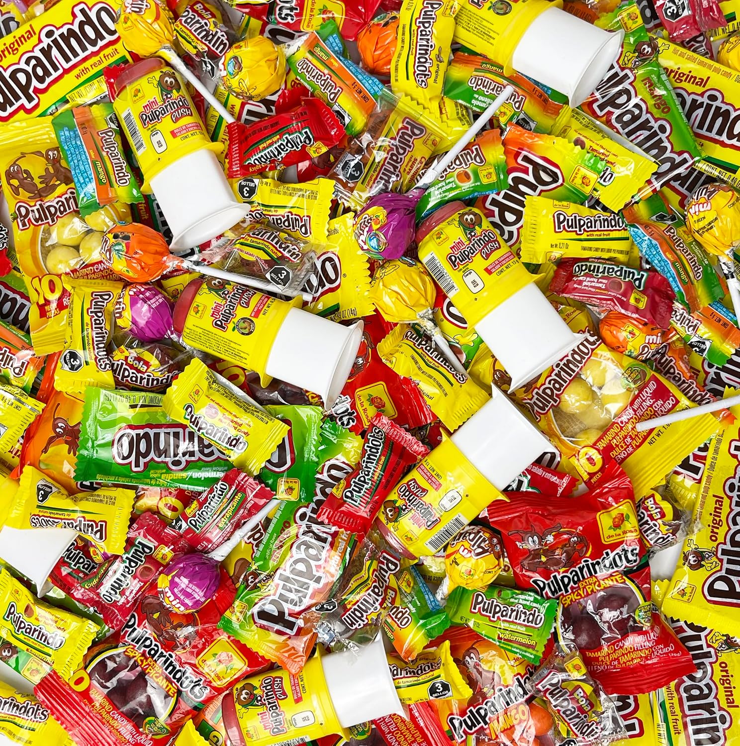 Mexgrim Mexican Candy Variety Pack, 3 lbs.Bag Individually Wrapped,Dulces Mexicanos, Bulk Mix filled with Pulparind, Perfect for piñata stuffers & Mexican Party