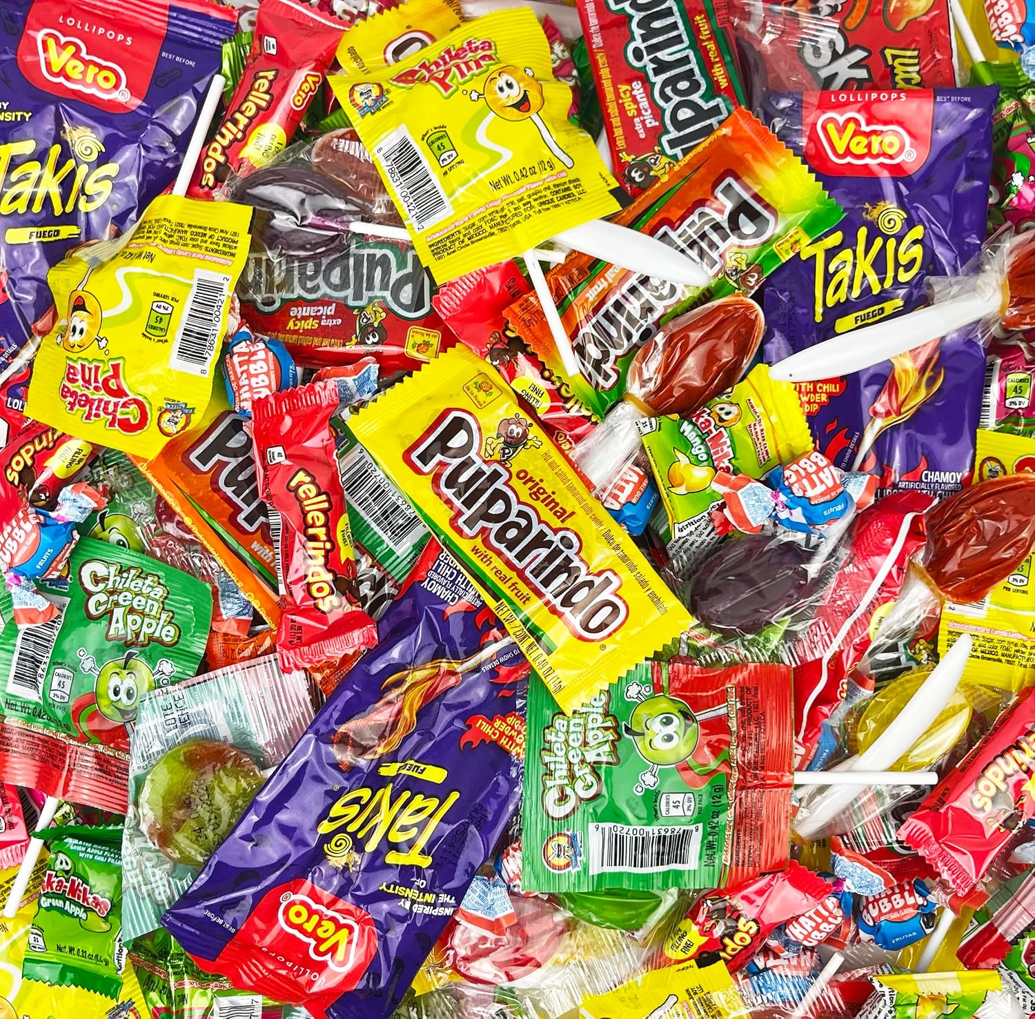 Mexgrim Mexican Candy Variety Pack, 3lbs Bulk Mixed Bag Of Dulces Mexicanos, Includes Lollipops, Pulparind, Assorted Sweet, Spicy, Chamoy, Tamarind, Hispanic Candy Mix For Fiesta & Christmas Party
