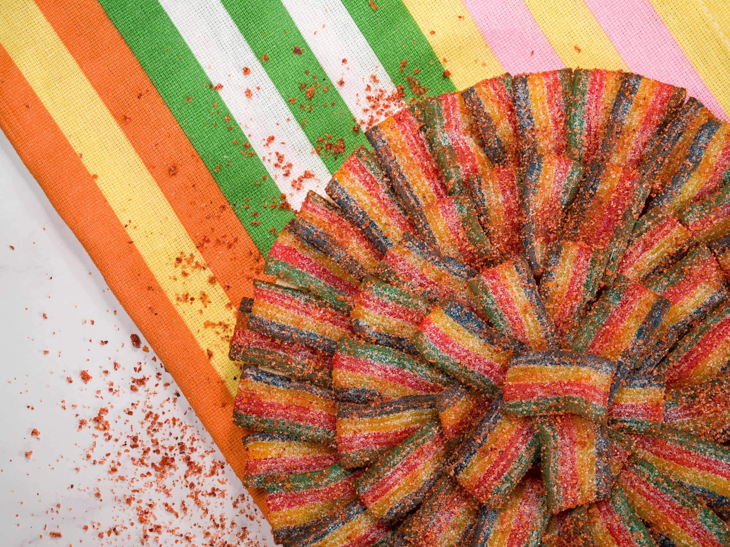 Smarty Stop Chamoy Covered Sour Gummy Candy, 2 lb Bulk Bag (Worm Gummy)